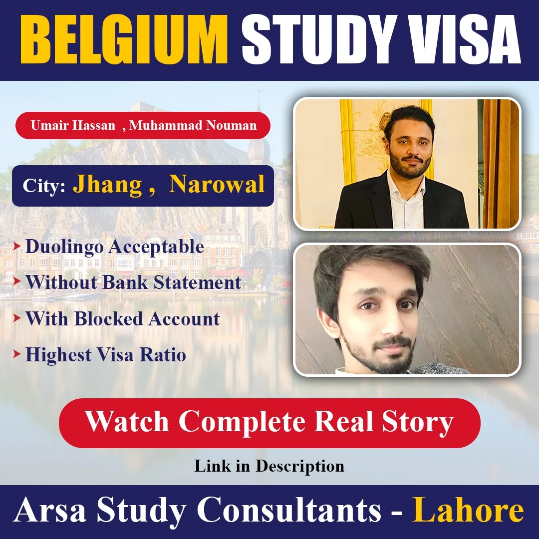 Congratulation Umair Hassan & Muhammad Nouman For Getting Belgium Study VISA 2024 By ARSA Study VISA Consultants