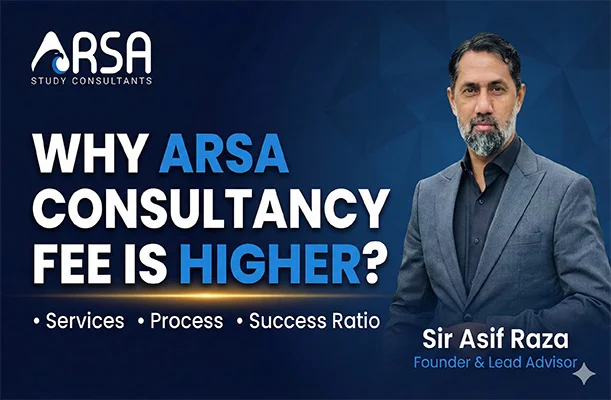 ARSA Study Consultants founder explaining why consultancy fees are higher due to structured services, expert process, and strong success ratio